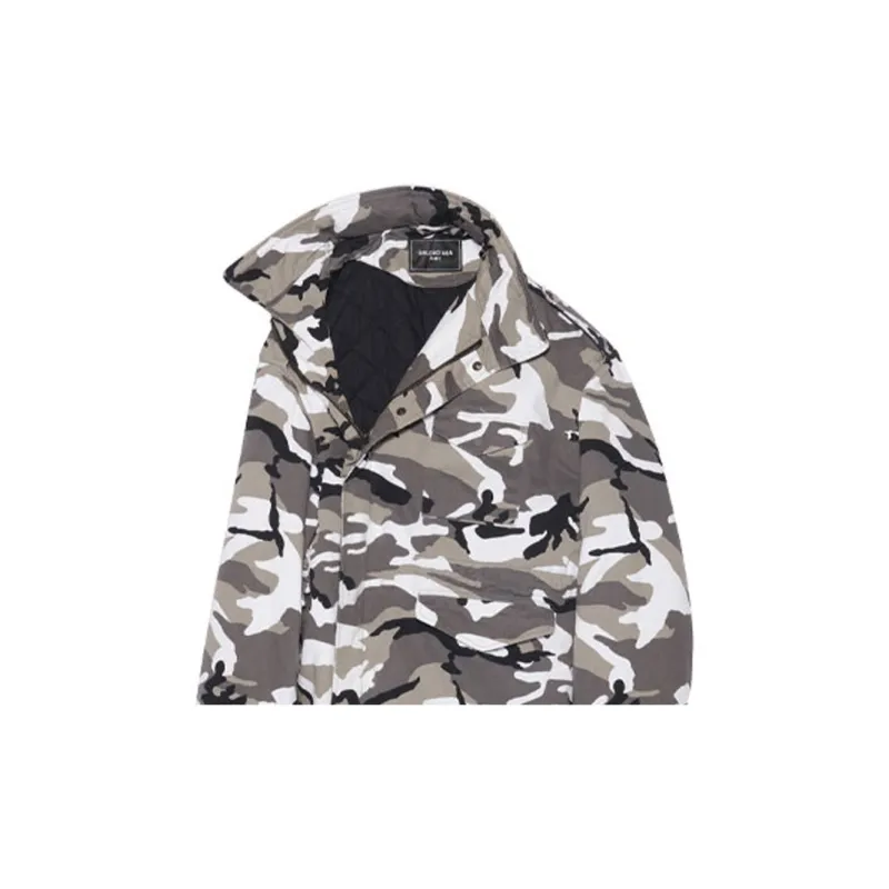 Balenciaga Off Shoulder Military Parka-5