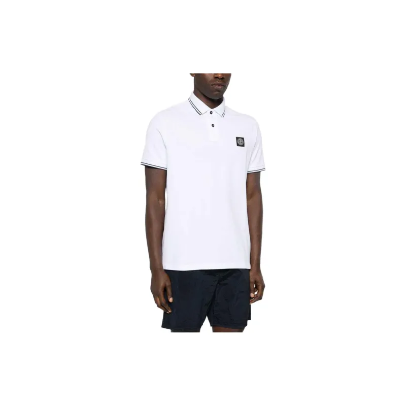 STONE ISLAND Logo Patch Short Sleeved Polo Shirt-4