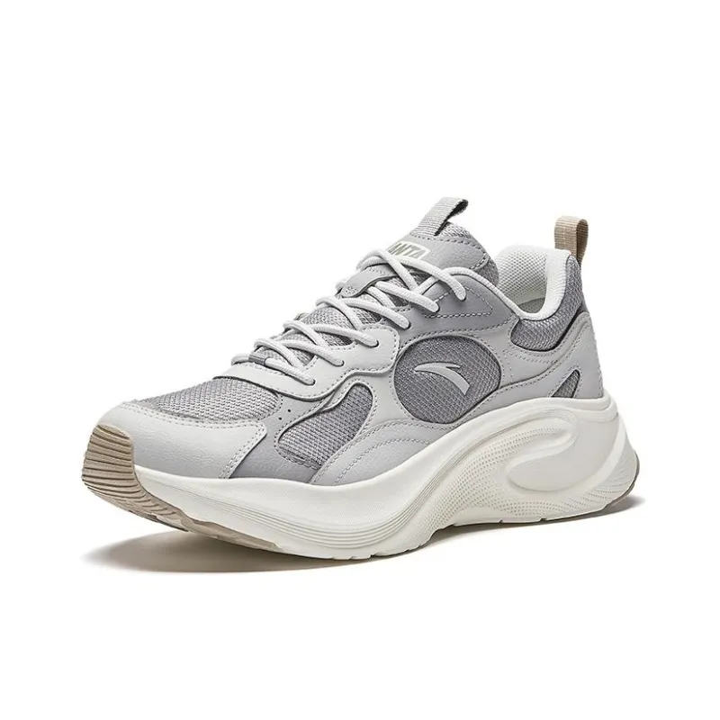 Anta Anti-Slip Wear-Resistant Low-Top Casual Running Shoes Men's Gray White-1