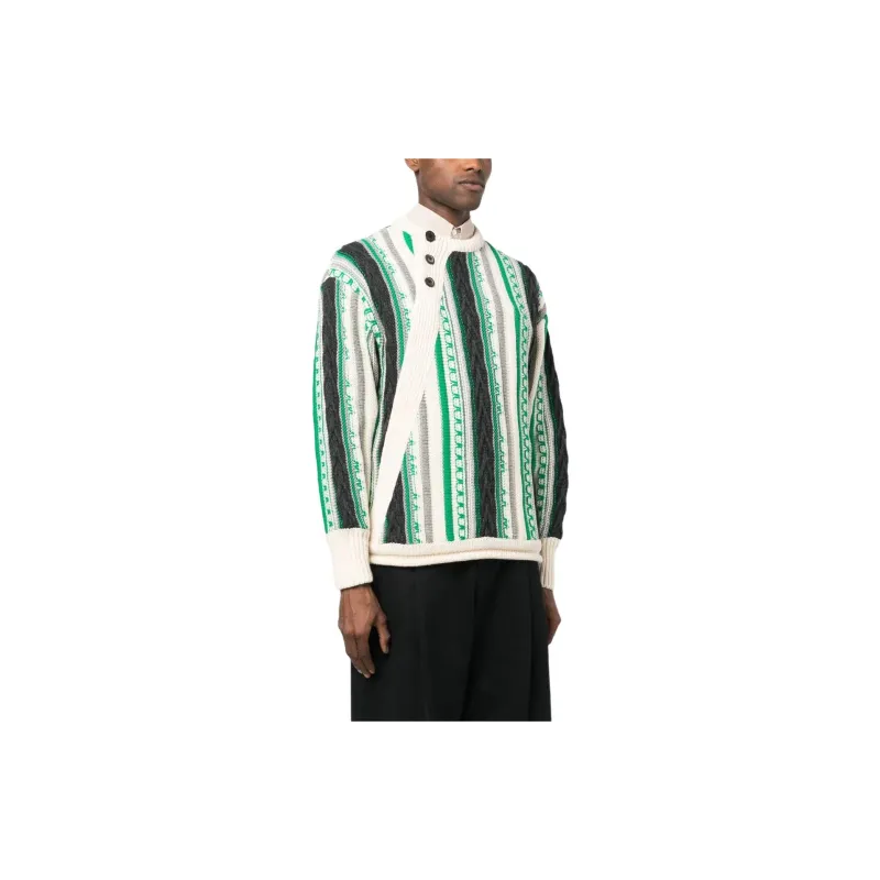 ADER ERROR Frema Striped knit Buttoned Jumper-2