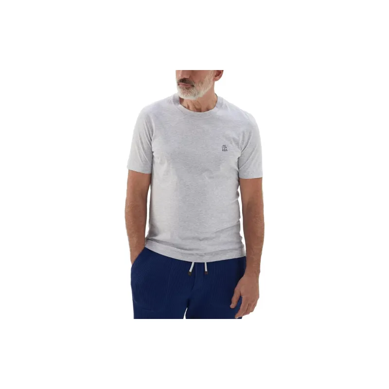 Brunello Cucinelli T Shirts Men Light Gray-3