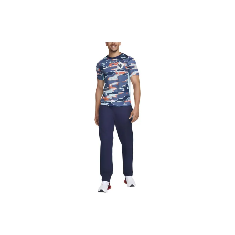 Nike T Shirts Men Blue With White Lettering-2