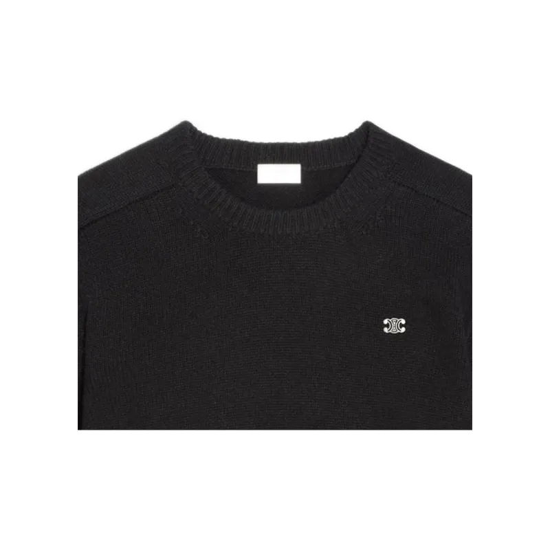 CELINE Triomphe Crew Neck Sweater In Wool And Cashmere-3