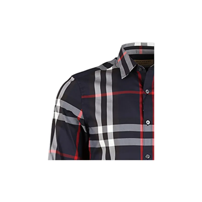 Burberry Shirts Men Navy Blue-6