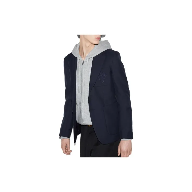 GUCCI Logo Embroidered Single Breasted Jacket-4