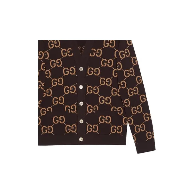 GUCCI GG jacquard Wool Cardigan-5