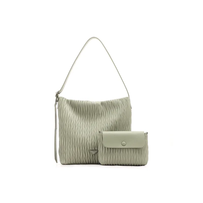 RED DRAGONFLY PU Handbag, Shoulder Bag Regular Women's Light Gray Green-0