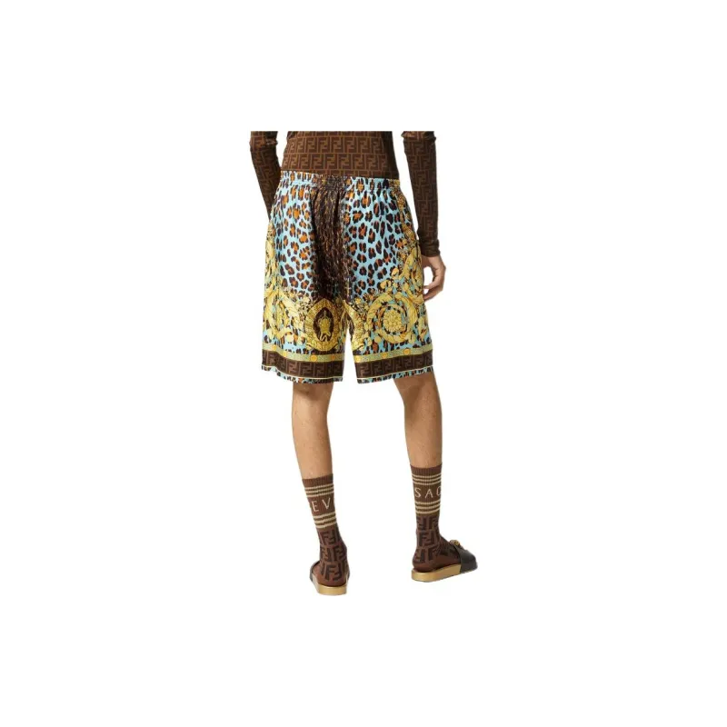 Fendi Fendace Wild Baroque Silk Shorts-3