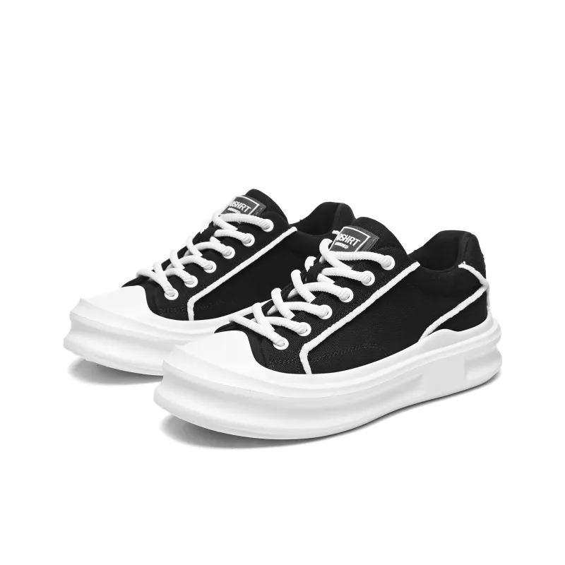 OSHRT Low Top Canvas Shoes Men's Black White-2