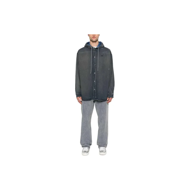 DIESEL D-Dewny-Hood Logo Embroidered Shirt-1