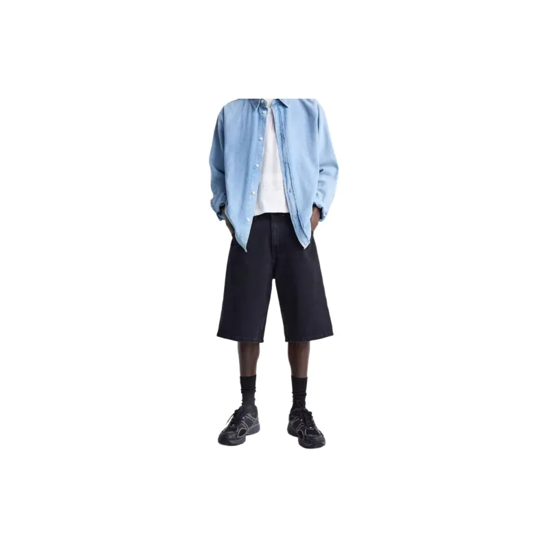 ZARA Denim Shorts Men Black-2