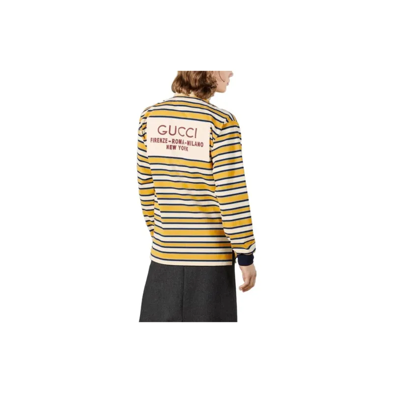 GUCCI Striped Polo With Patch-5