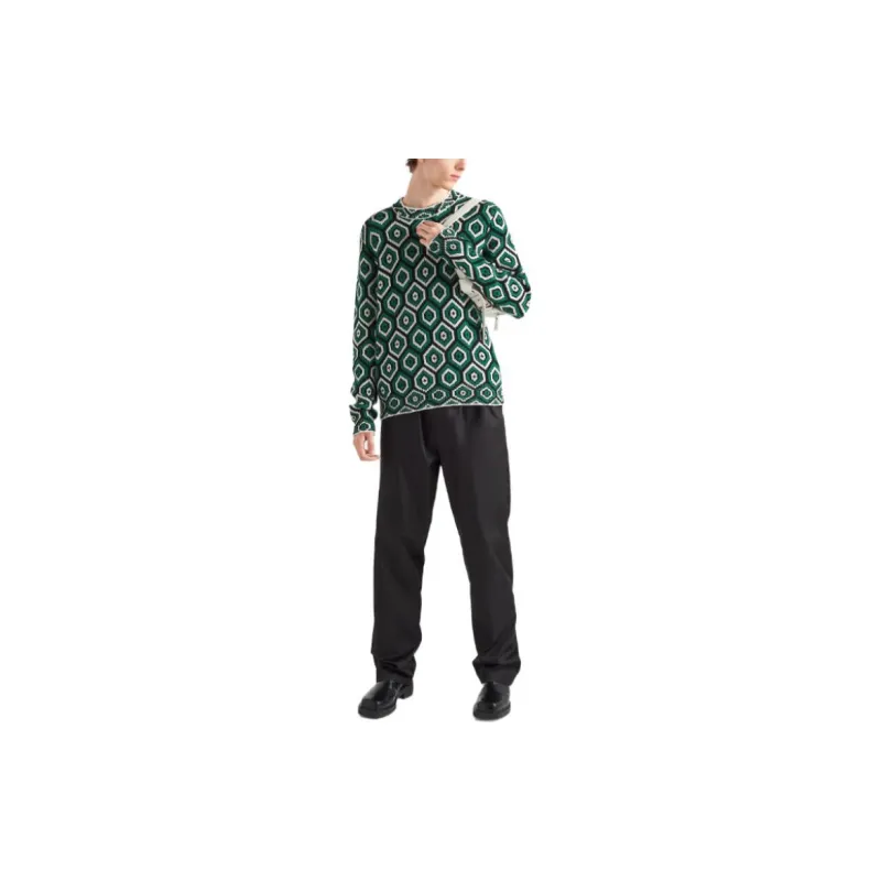 PRADA Cashmere Sweaters Men Grass Green-1
