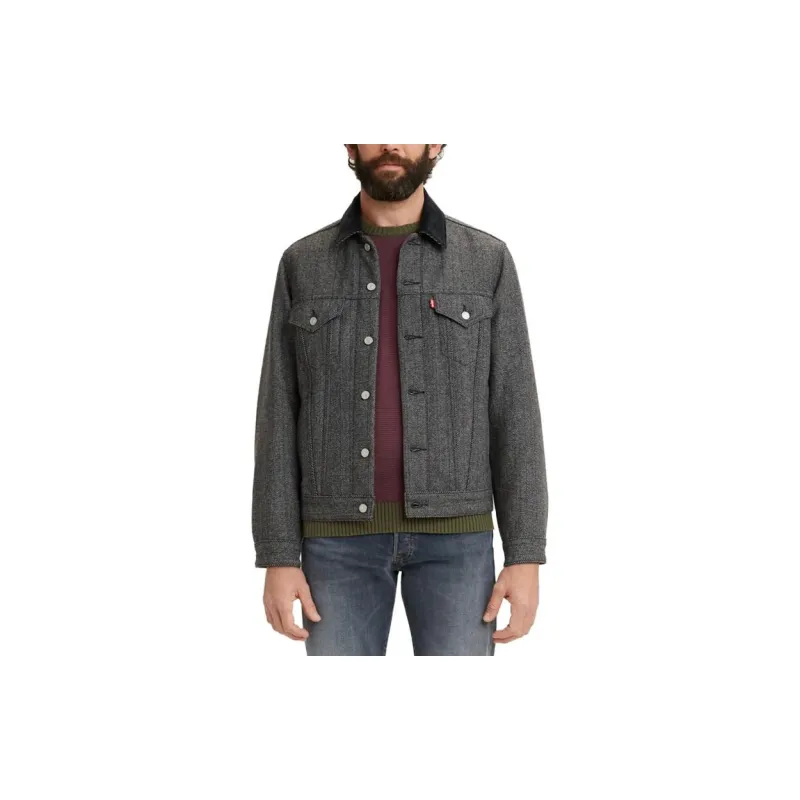 Levis Denim Jackets Men Dark Gray-2