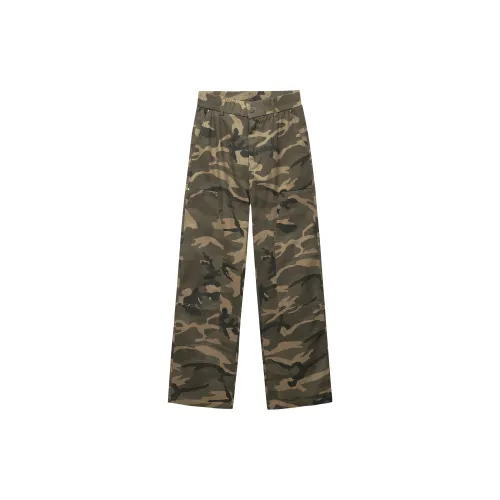 UNKNOWTAL Casual Pants Unisex Army Green Camouflage