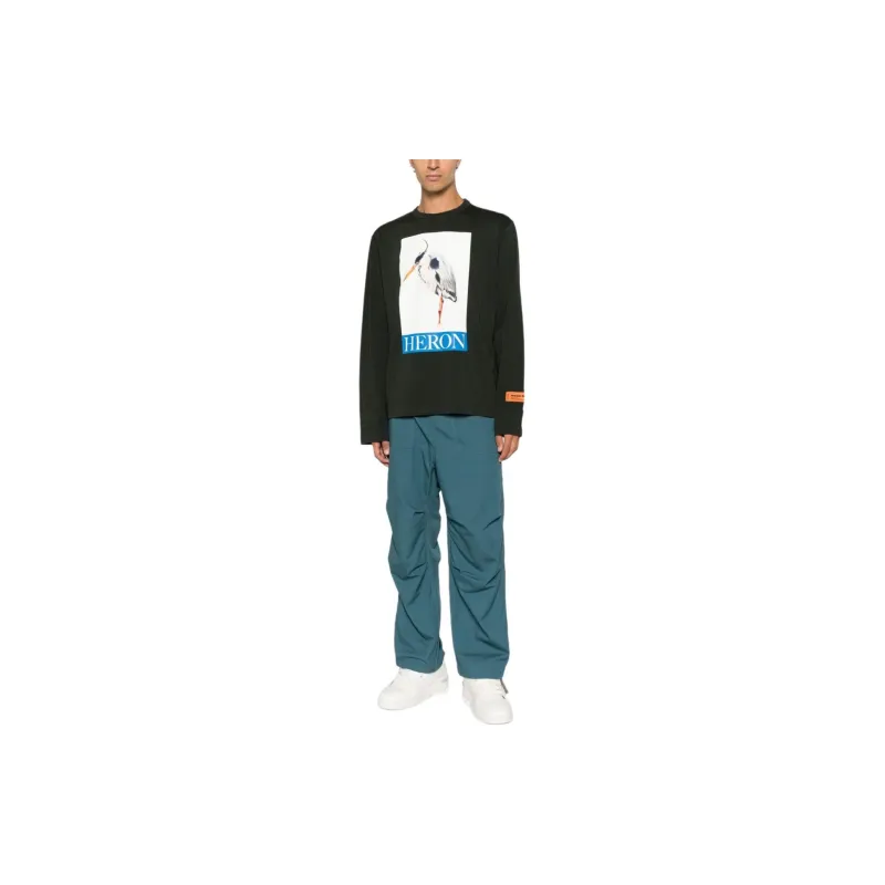 HERON PRESTON Heron Bird Painted T-shirt-2