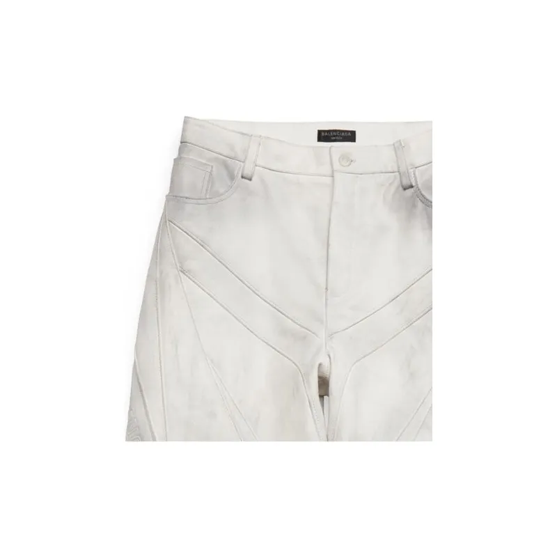 Balenciaga SS24 Casual Pants Loose Fit Style Men's White-5