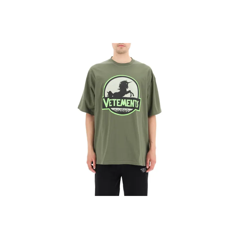 Vetements T-Shirts Men Green-1