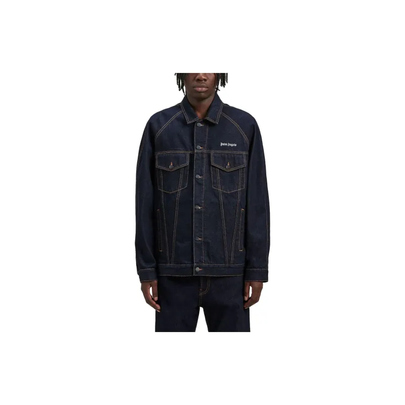 PALM ANGELS Embroidered logo Denim Jacket-2