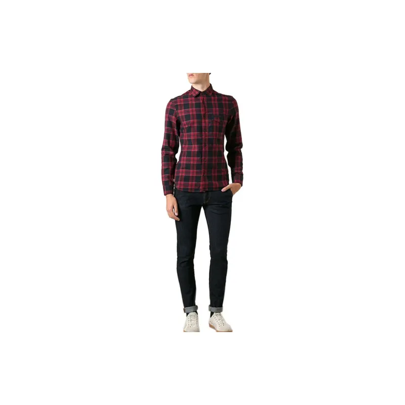 Burberry Shirts Men Red-2