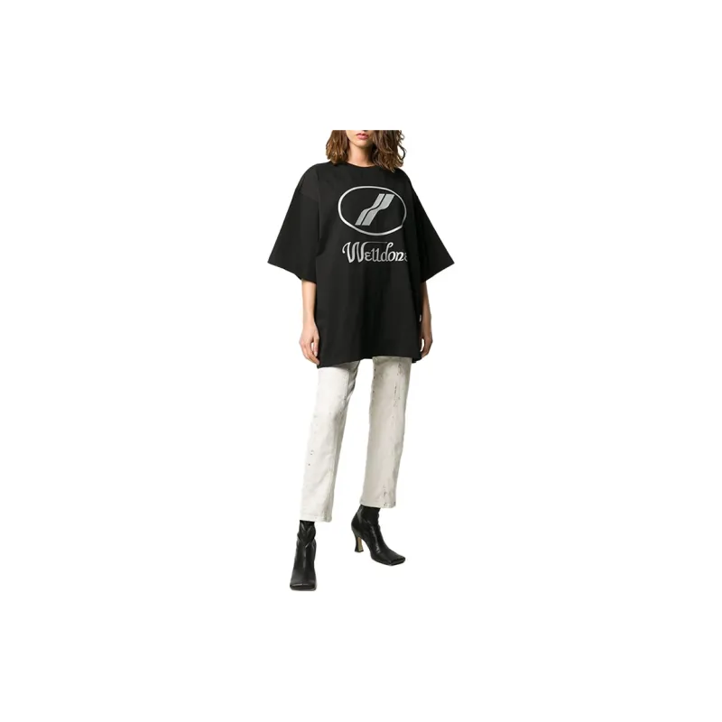 WE11DONE Logo Print Oversized T shirt-4