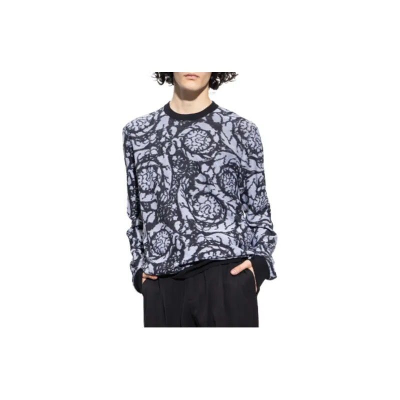 VERSACE Baroque Motif Crewneck Knitted Jumper-2