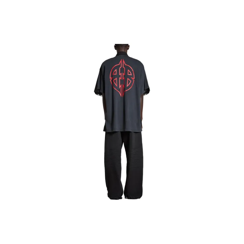Balenciaga Graphic print Frayed Shirt-4