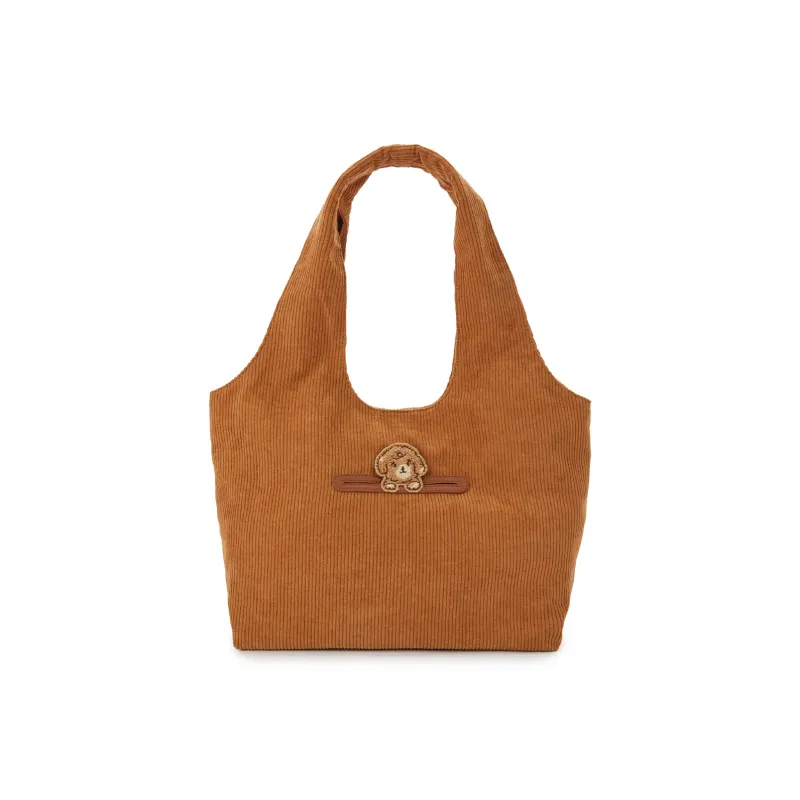 Hotwind Fabric Shoulder Bag Medium Size Women's Beige/Light Brown-0