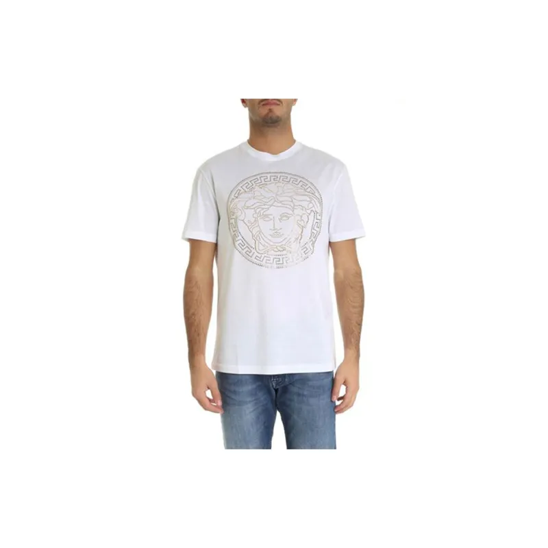 VERSACE Medusa Motif Studded T-shirt-2