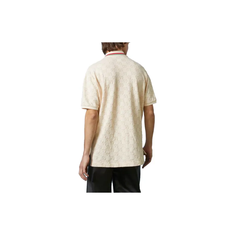 GUCCI Lido Polo Shirt Unisex Ivory White-2