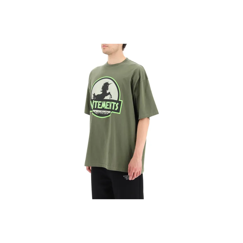 Vetements T-Shirts Men Green-3