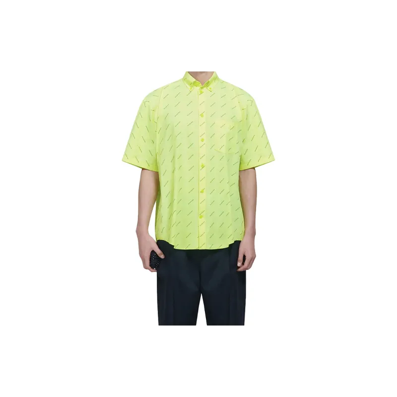 Balenciaga Shirt Men's Fluorescent Yellow-2