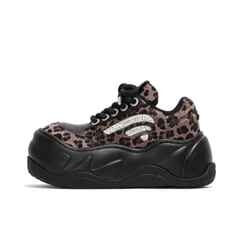 FY SPR Wifi Height Increasing Slip Resistant Low Top Casual Shoes Women's Black Pink