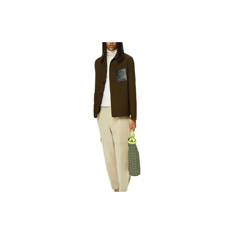 LOEWE Jacket Men's Dark Olive Green-2