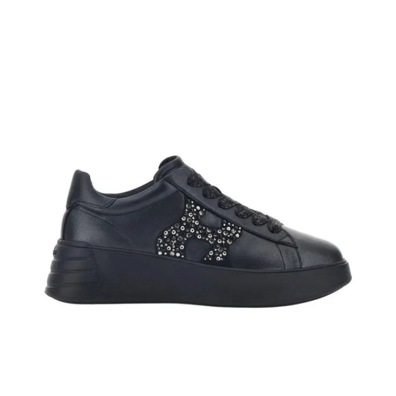 HOGAN Rebel Low Top Skateboard Shoes Women's Black-1