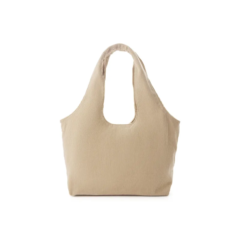 Hotwind Fabric Shoulder Bag Medium Size Women's Beige/Light Brown-6