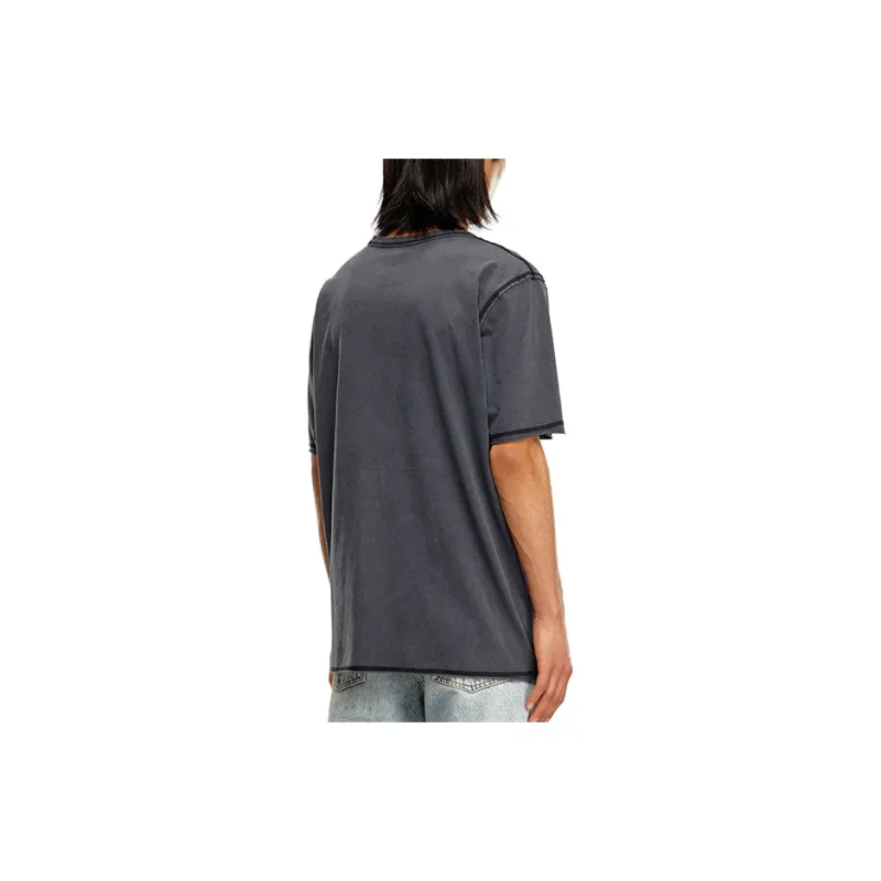 DIESEL T Rawjust Logo embroidered T shirt-3