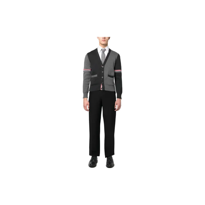 THOM BROWNE Color Block Buttoned Cardigan-1
