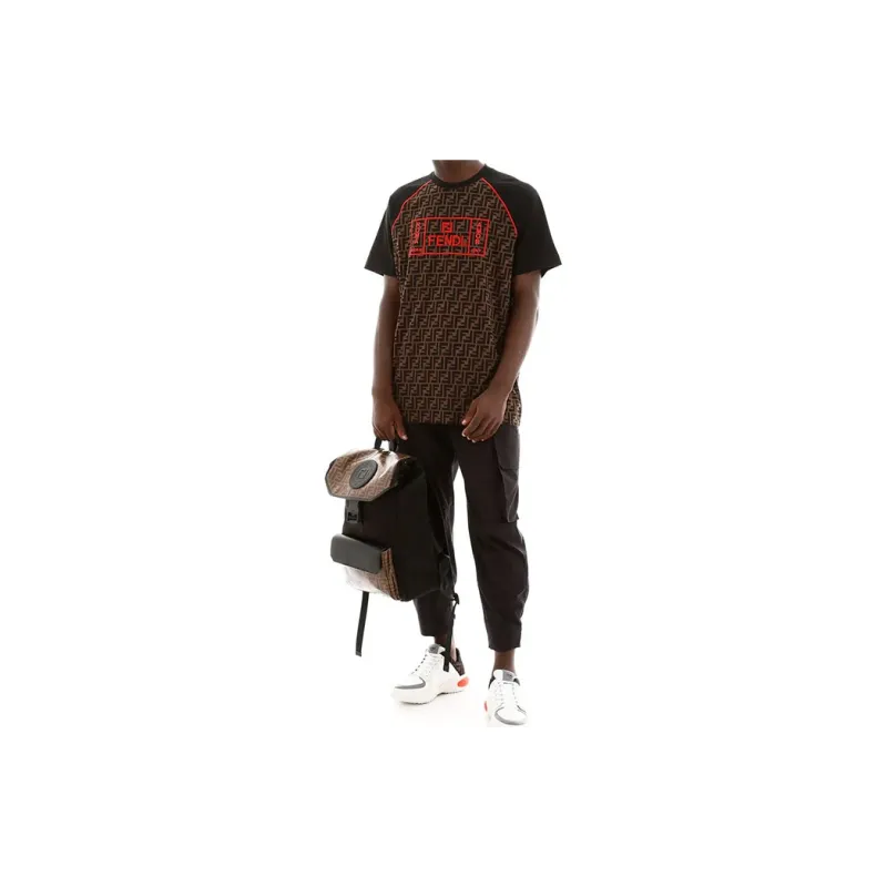 FENDI T-Shirts Men Brown-7