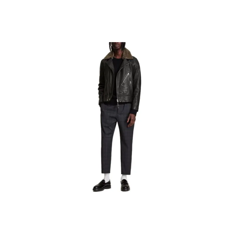 ALLSAINTS Leather Jackets Men Black-2