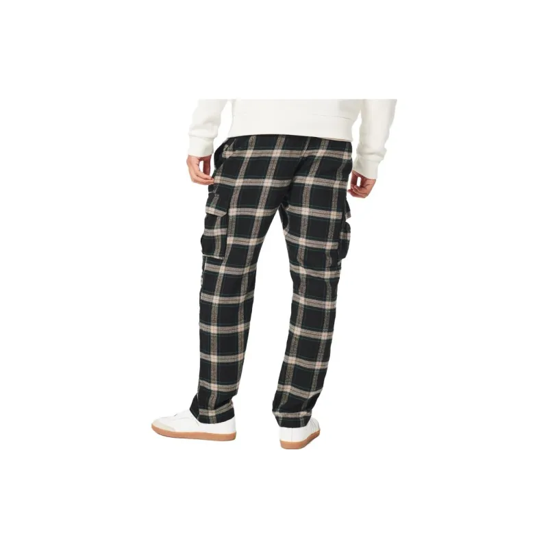 Hollister Cargo Pants Men's Black Plaid-2