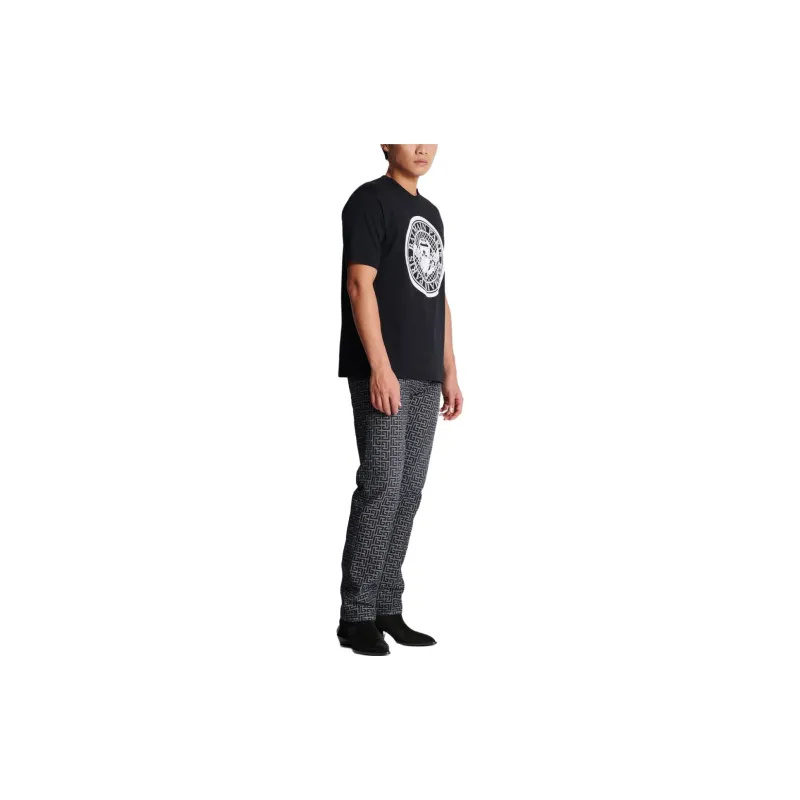 BALMAIN Flocked Coin T Shirt-4