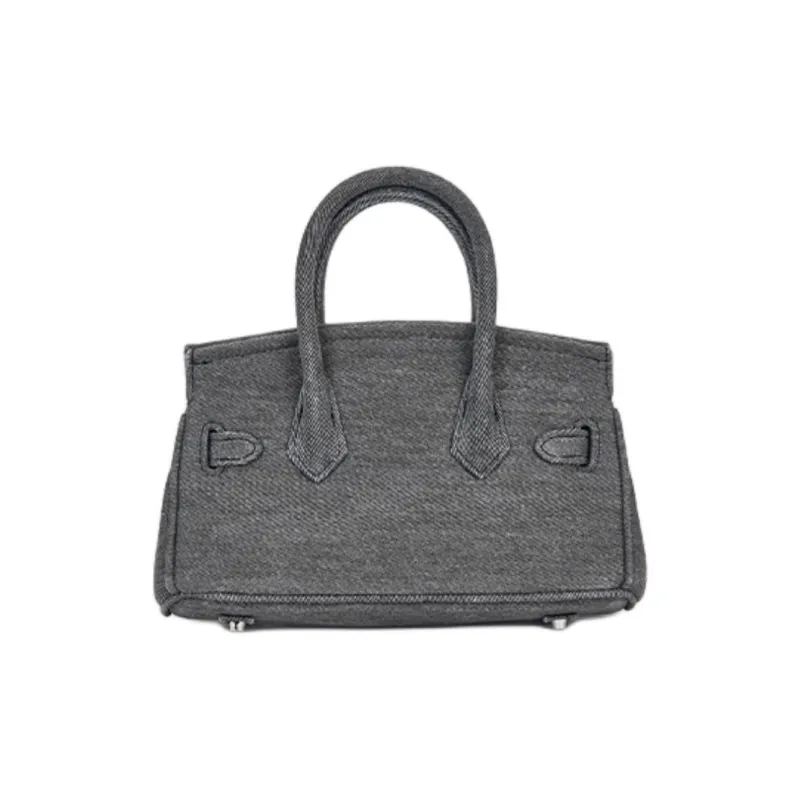 Margin Goods Yarn Fabric Handbag Small Size Women's Black-2