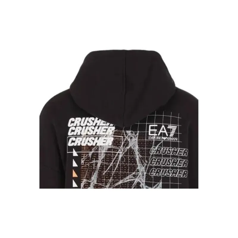 EA7 EMPORIO ARMANI Slogan-print Cotton Hoodie-5