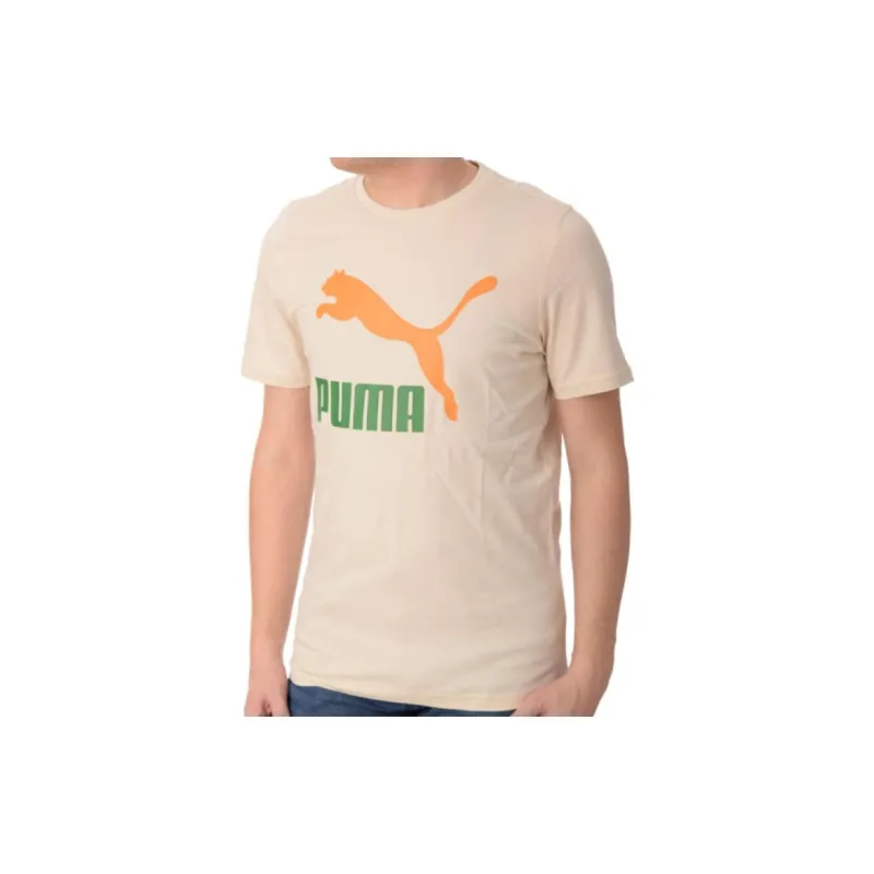 PUMA Classics Men's Logo Tee T Shirt Men's Apricot-3