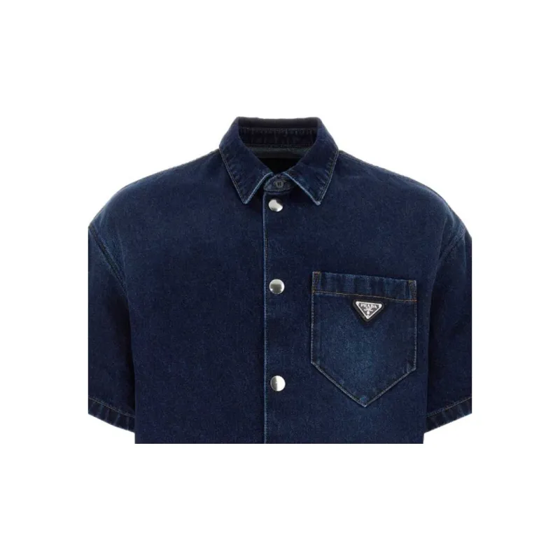 PRADA SS23 Shirt Men's Marine Blue-3