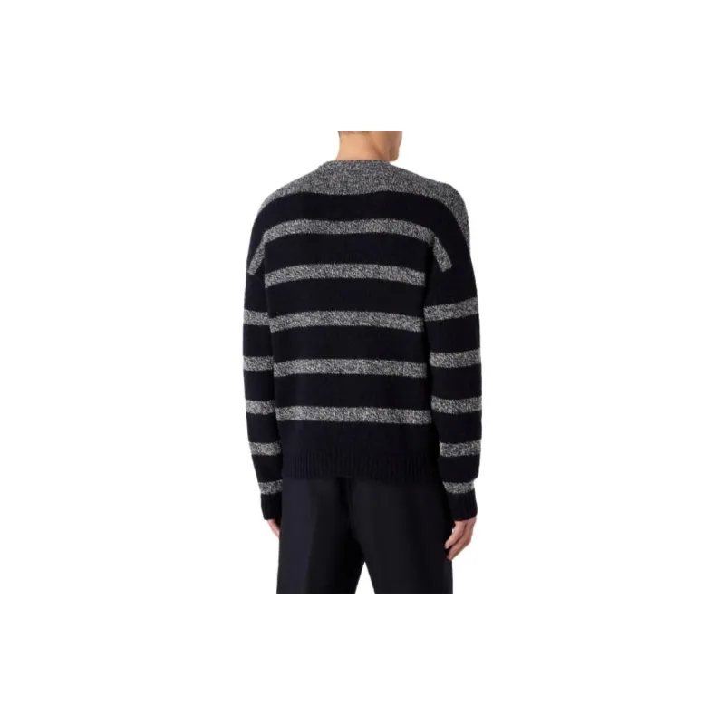 EMPORIO ARMANI Logo Intarsia Knit Crewneck Jumper-6