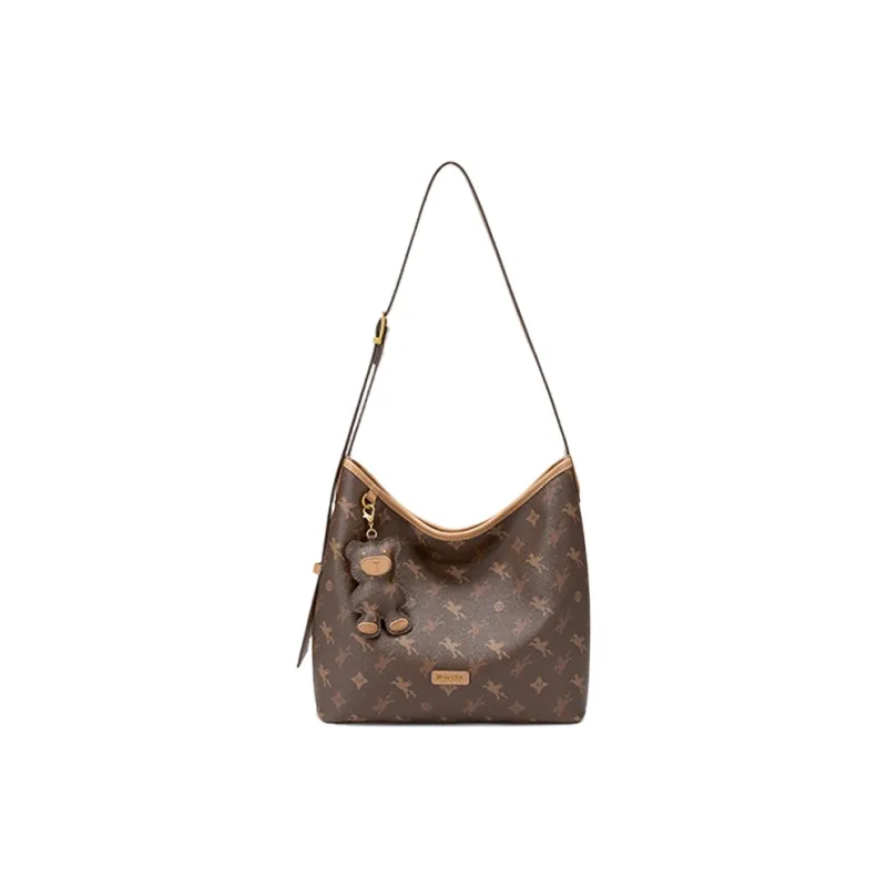 NUCELLE PVC Shoulder Bag, Commute HOBO Bag, Single Shoulder Crossbody Bucket Bag Tubas Women's Multicolor-19