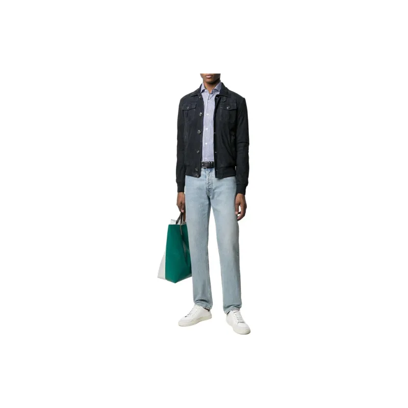 BARBA Leather Shirt Jacket-1