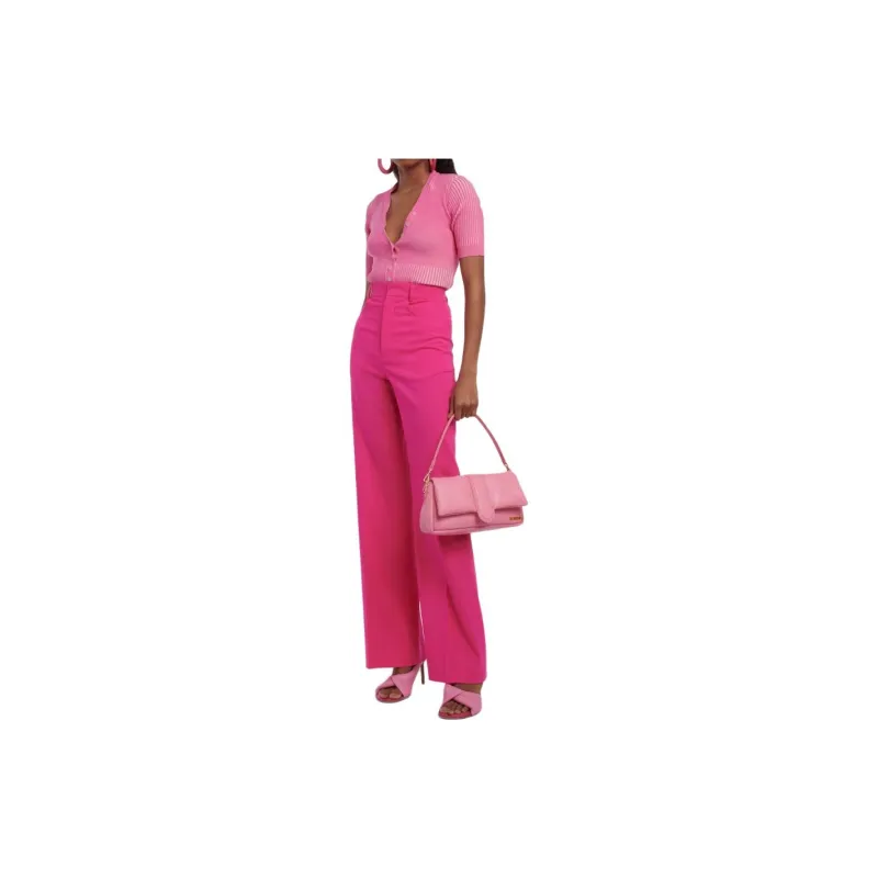 Jacquemus Lambskin Shoulder Bag, Crossbody Bag, Handbag Women's Light Pink-3